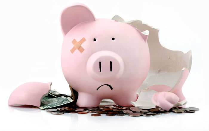 broken piggy bank